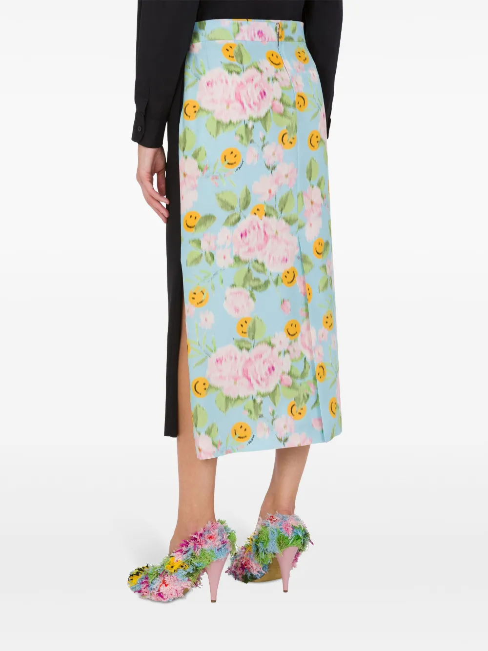 Moschino Midi-rok met vlakken Zwart