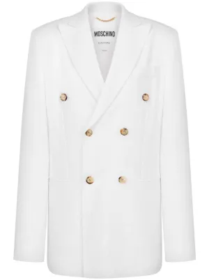 ジャケット MOSCHINO Double-breasted blazer White Moschino Blazers for Women | FARFETCH US
