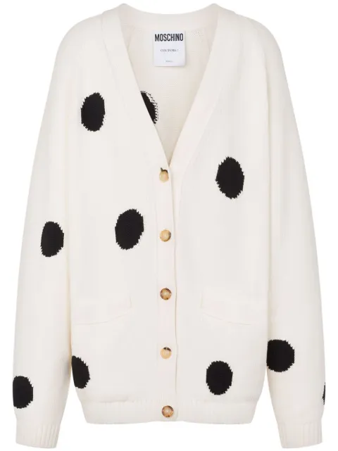 Moschino polka dot-print cardigan