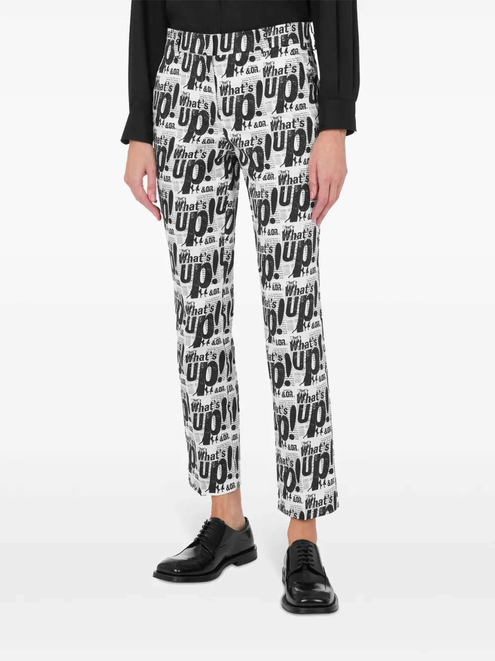 Moschino Broek met print - Zwart