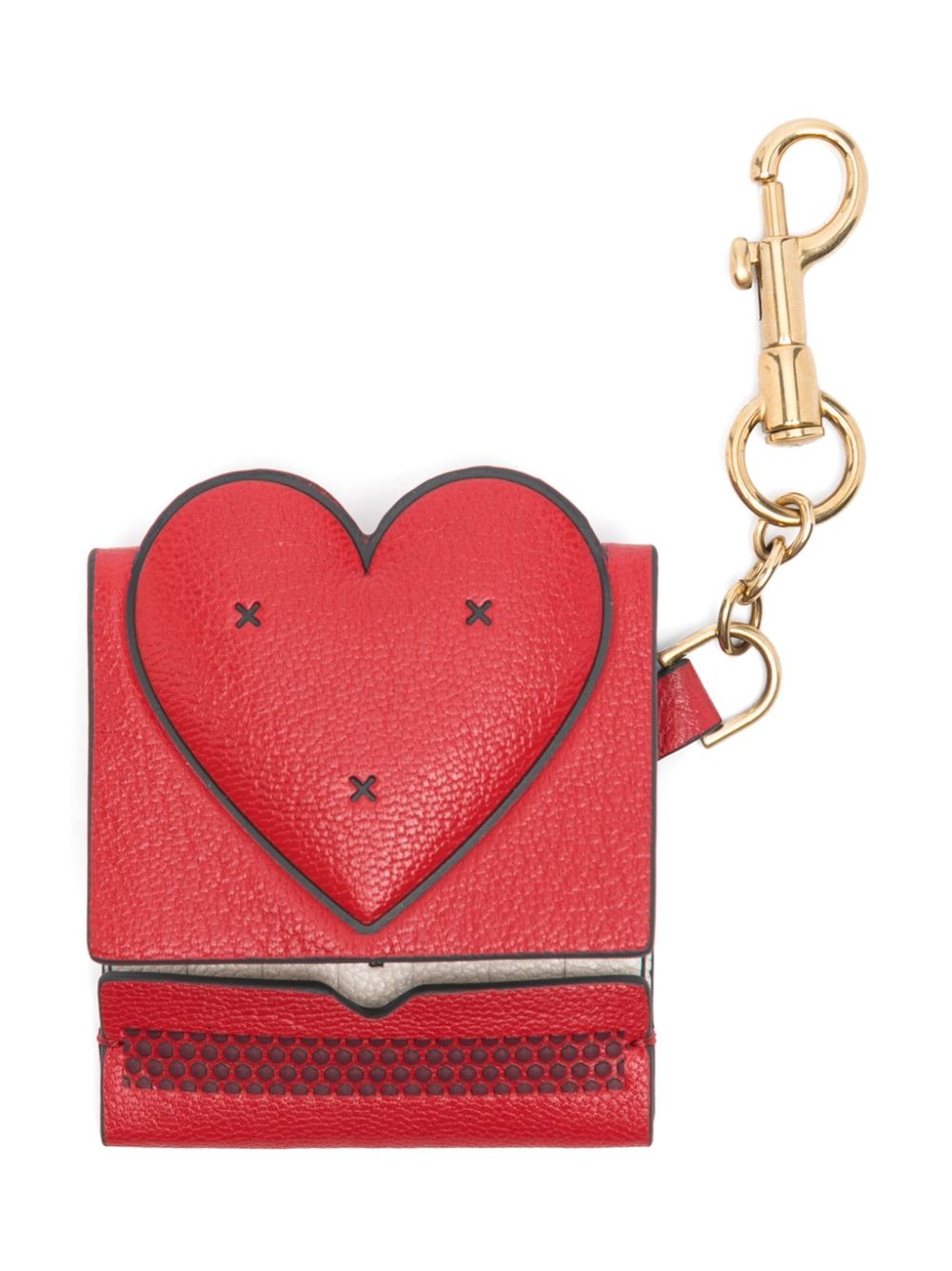 Anya Hindmarch heart-motif keyring - Red