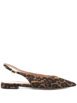 Aquazzura レオパード フラットシューズ | ブラウン | FARFETCH JP