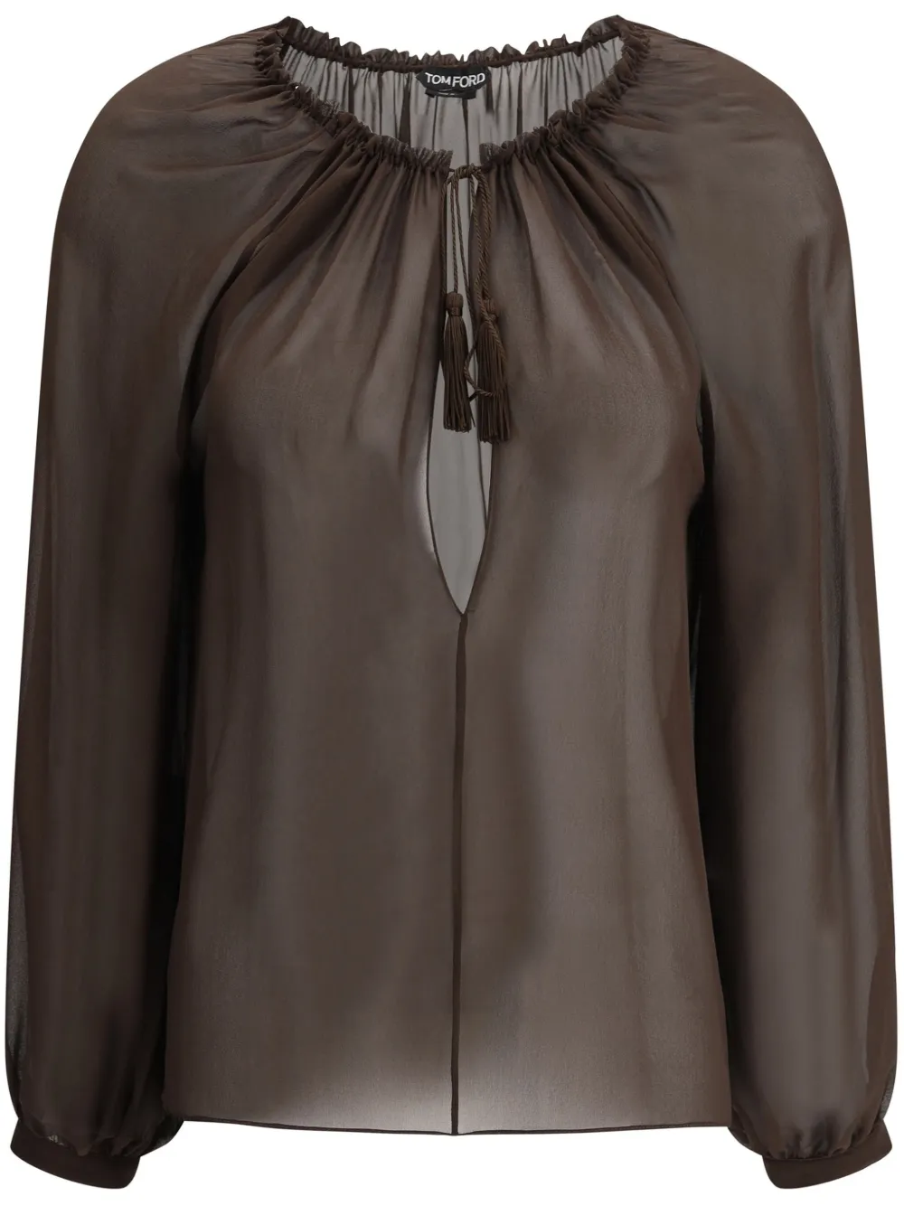 TOM FORD long-sleeve silk blouse Bruin