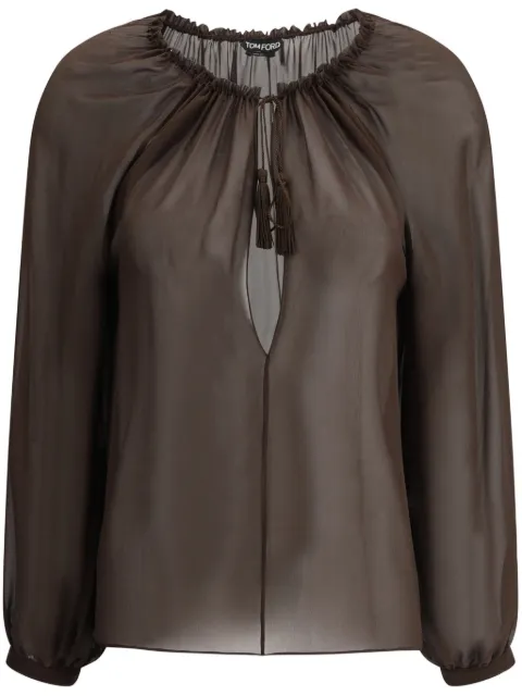 TOM FORD blusa de seda manga larga
