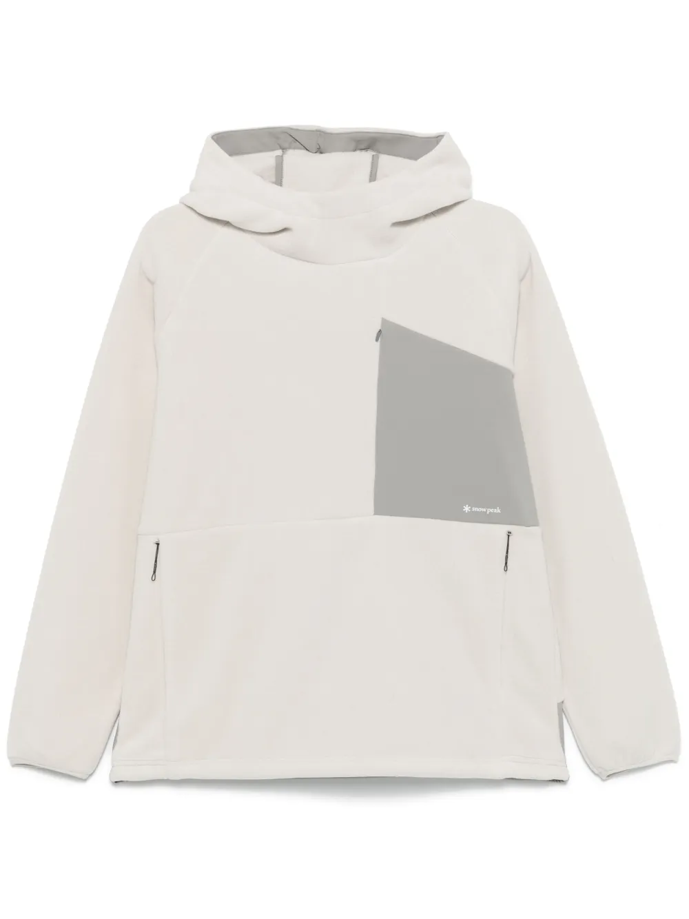 Snow Peak double face fleece hoodie - White