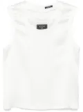 Balmain satin tank top - White