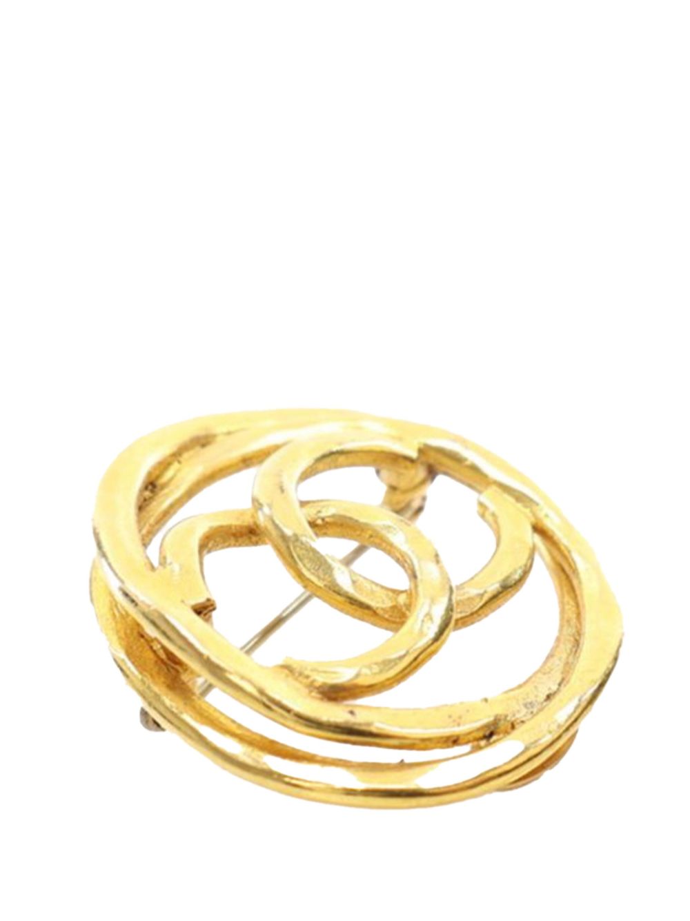 CHANEL Pre-Owned 1980-1990 CC vergulde broche - Goud