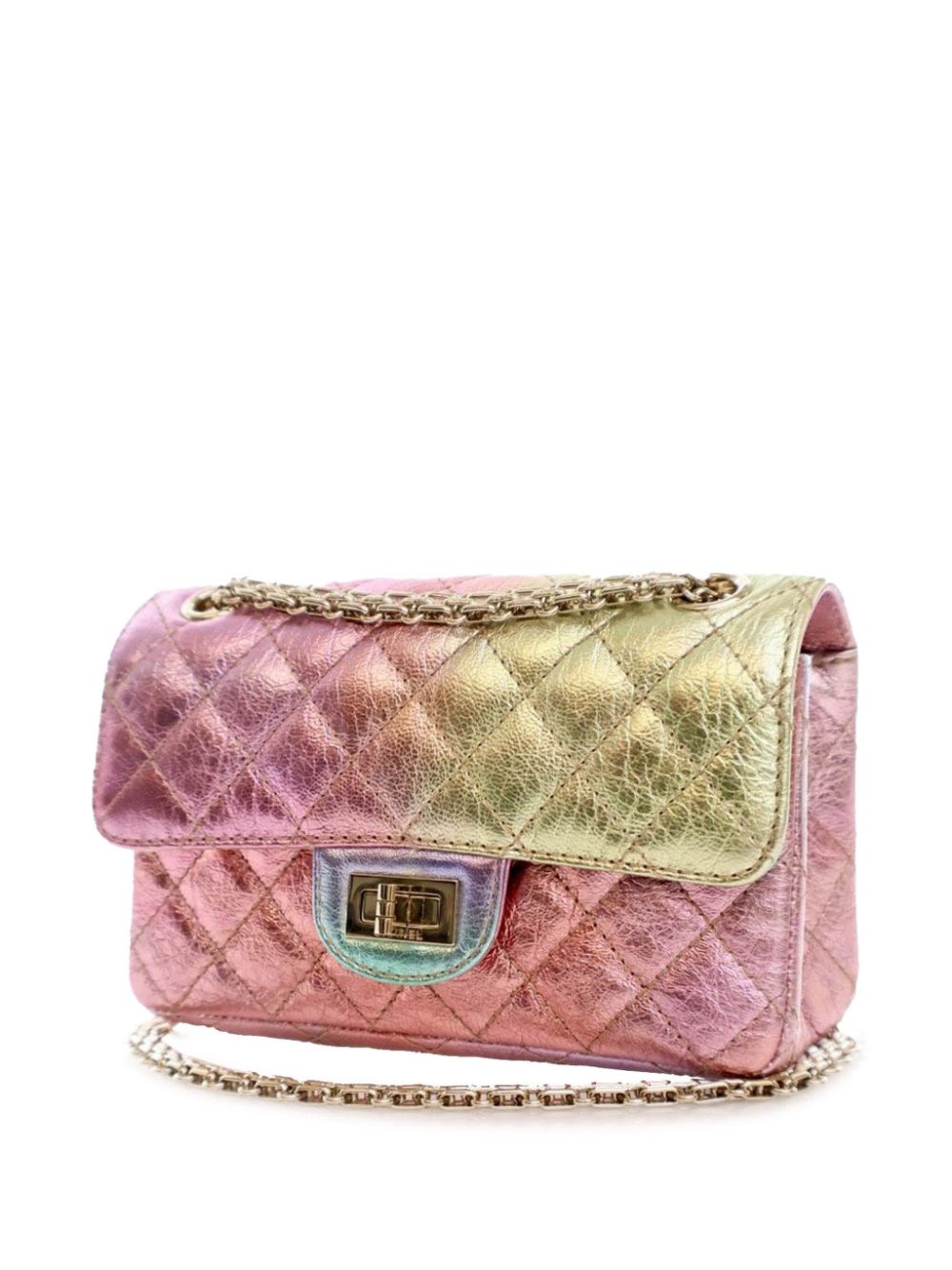 CHANEL Pre-Owned 2020 Reissue 2.55 Metallic Single Flap 224 schoudertas van verweerd geitenleer - Roze