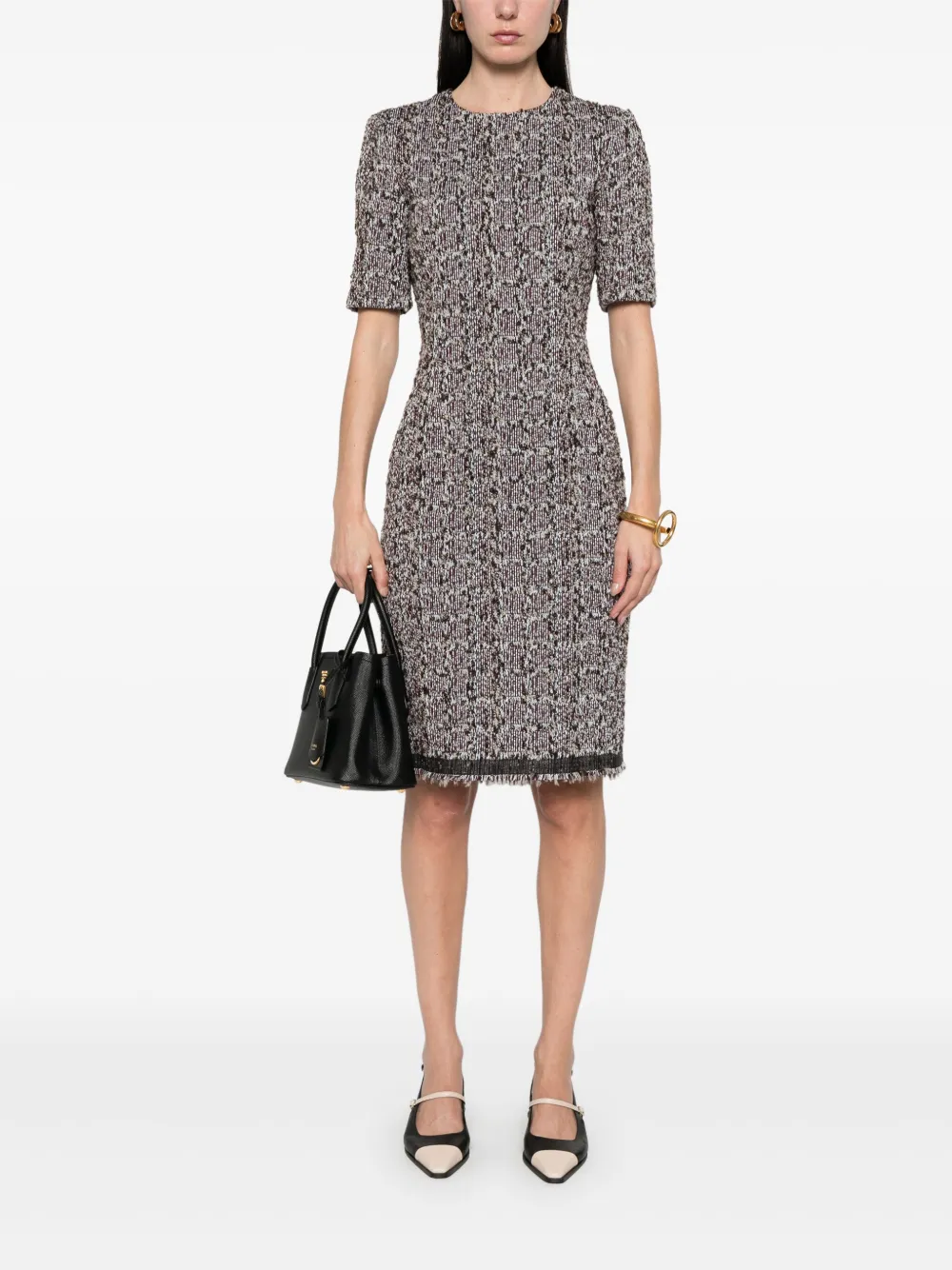 Lanvin tweed midi dress - Rood