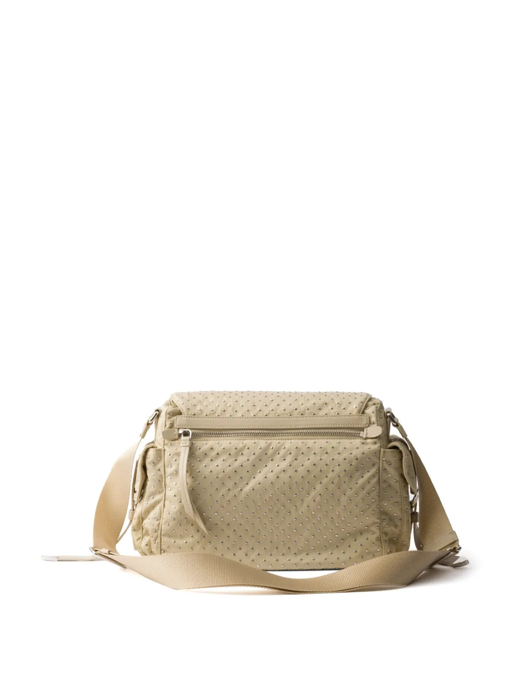 Prada Schoudertas met studs - Beige