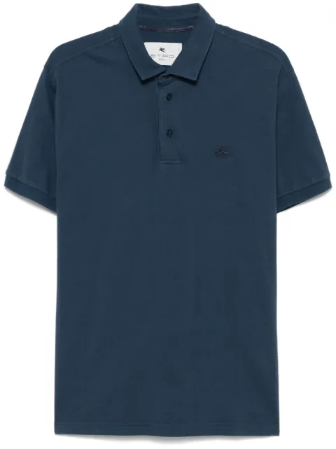 ETRO playera tipo polo con bordado Pegaso