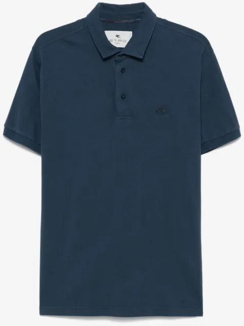 ETRO playera tipo polo con bordado Pegaso
