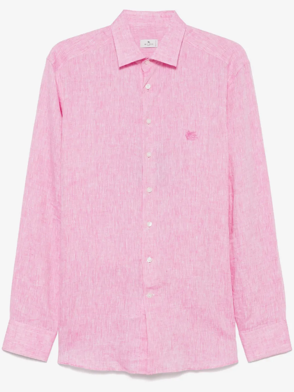 ETRO linen shirt with Pegaso | Pink | Image 1