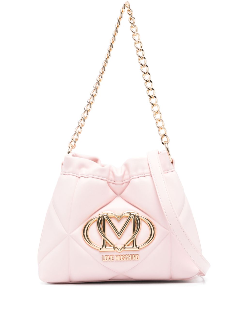 Love Moschino logo-plaque bucket bag - Pink