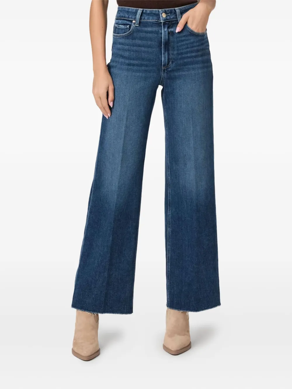 PAIGE Anessa raw-cut jeans Blauw