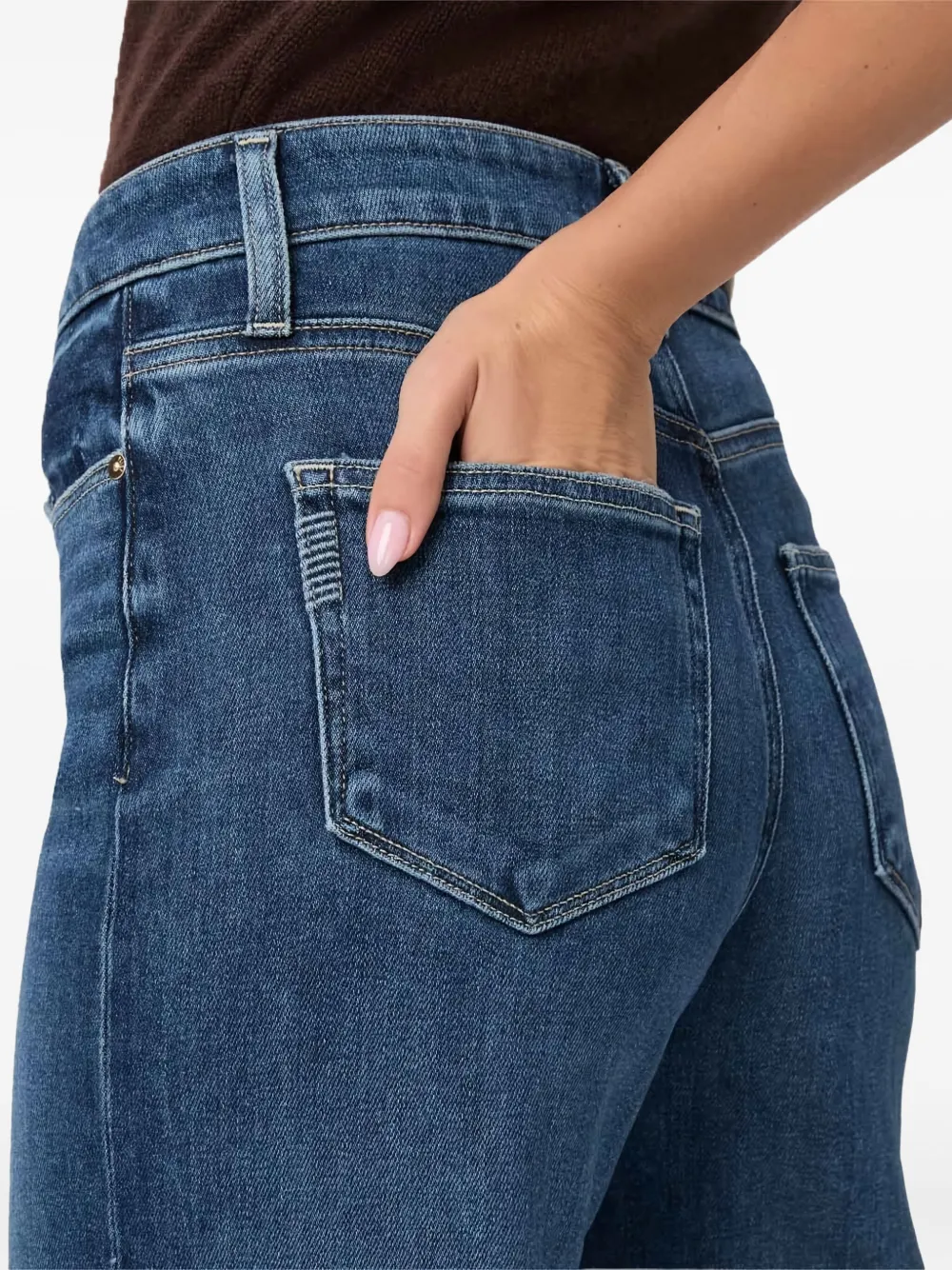 PAIGE Anessa gerafelde jeans Blauw