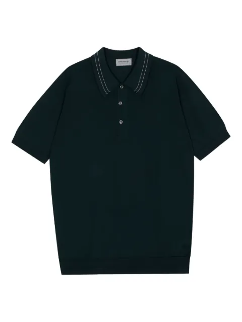 John Smedley ribbed-collar polo shirt
