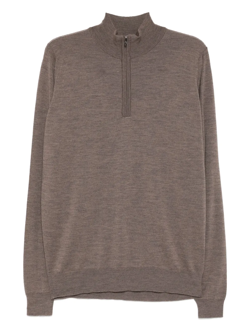 John Smedley Knit 1/4 Zip Tapton スウェットシャツ - ブラウン John Smedley Knit 1/4 Zip Tapton スウェットシャツ - ブラウン