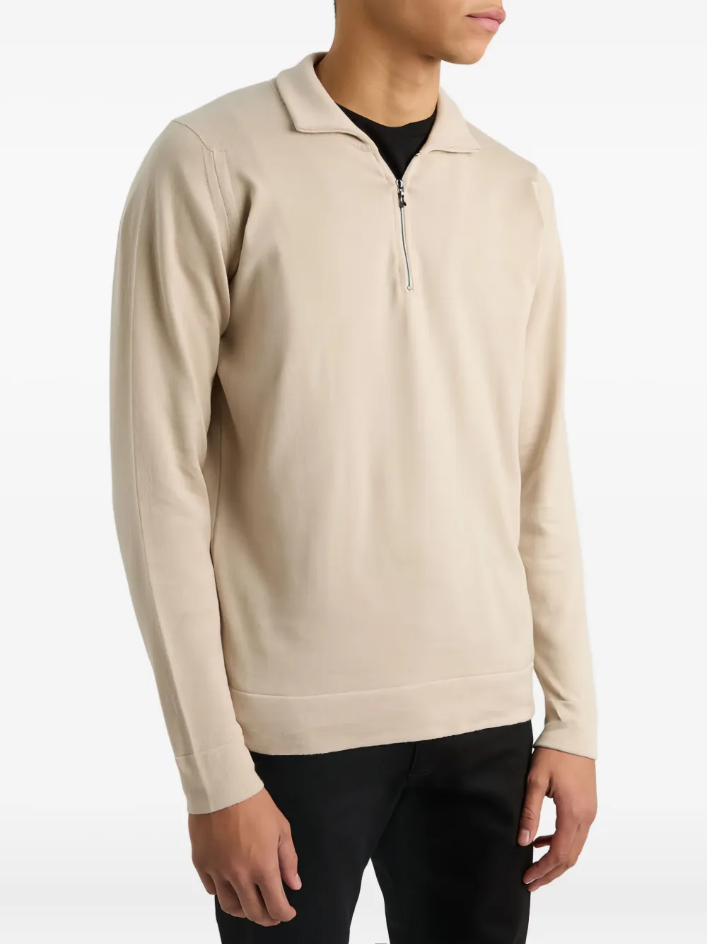 John Smedley Gebreide trui met rits Beige