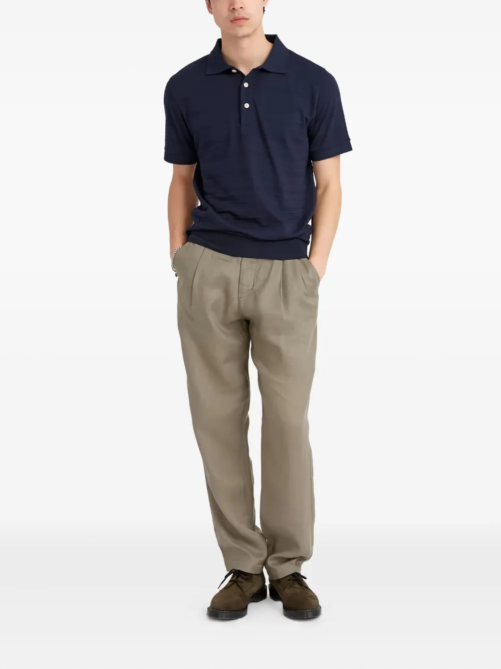 Oliver Spencer textured polo shirt | Image 2