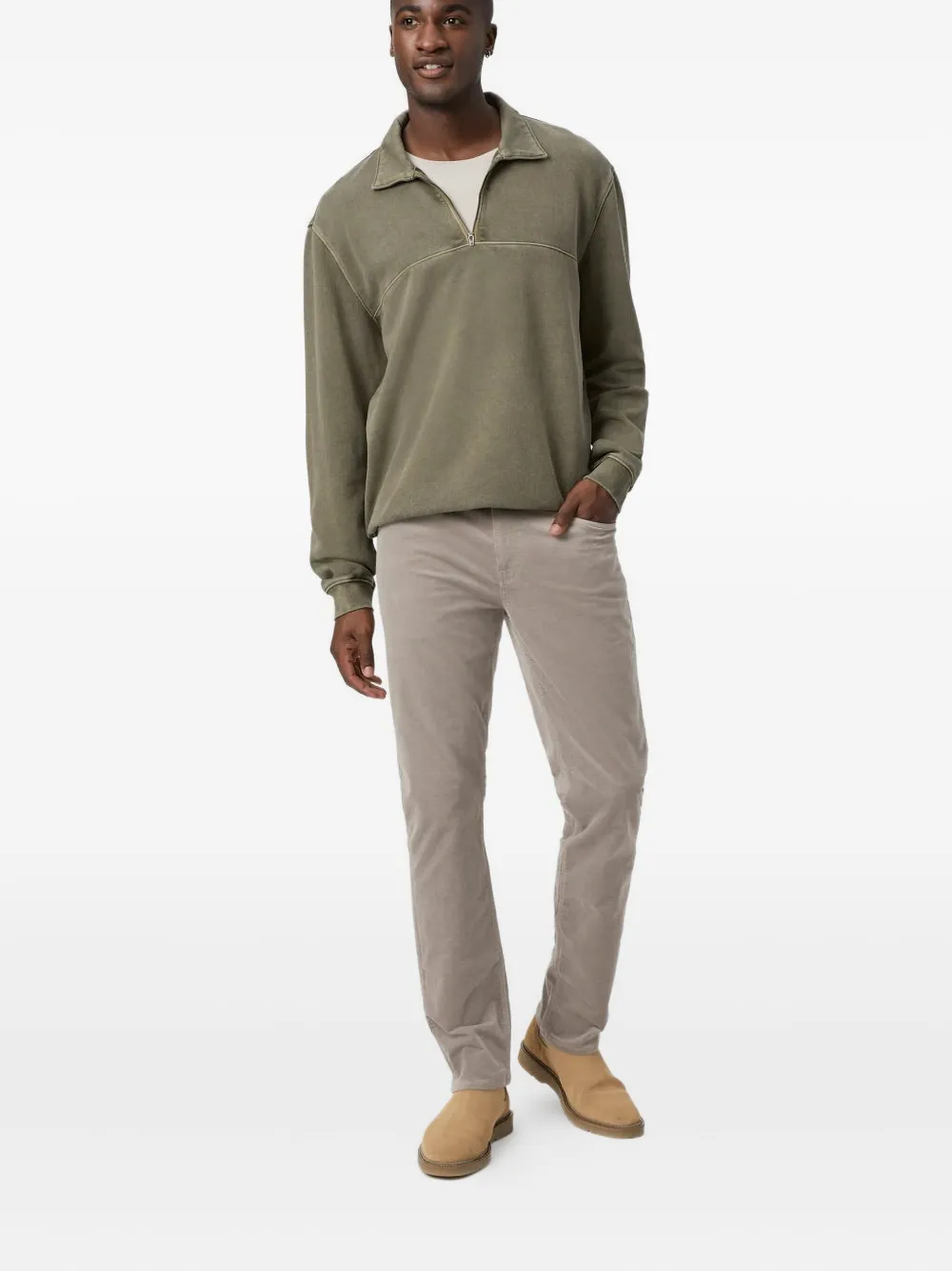 Paige Five-pocket Design Straight Jeans In Brown