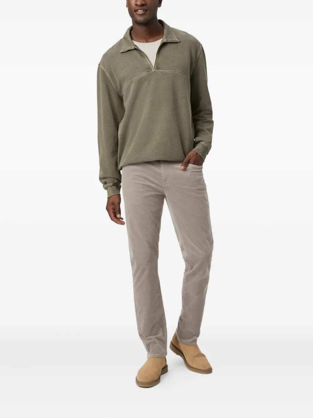 PAIGE five-pocket design straight jeans - Beige