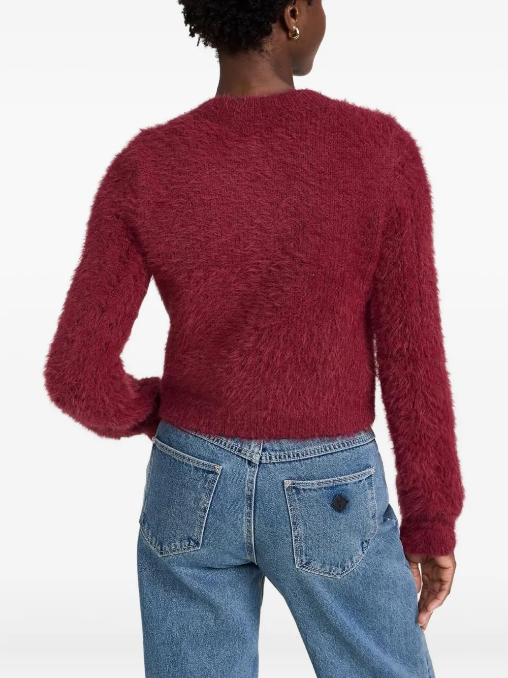 Free People Fluffy Button Cardigan In Red