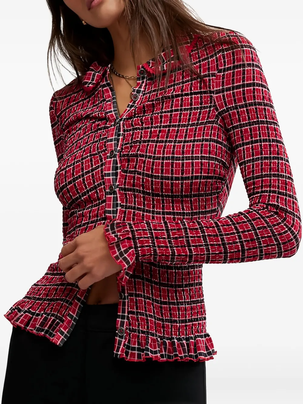 Free People Caught A Feeling Cardigan In Red Combo In Red