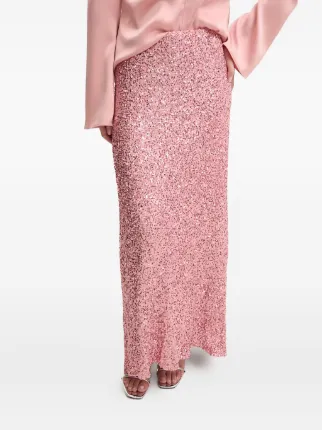 NEVER FULLY DRESSED Sequin Skirt | Pink | FARFETCH AU