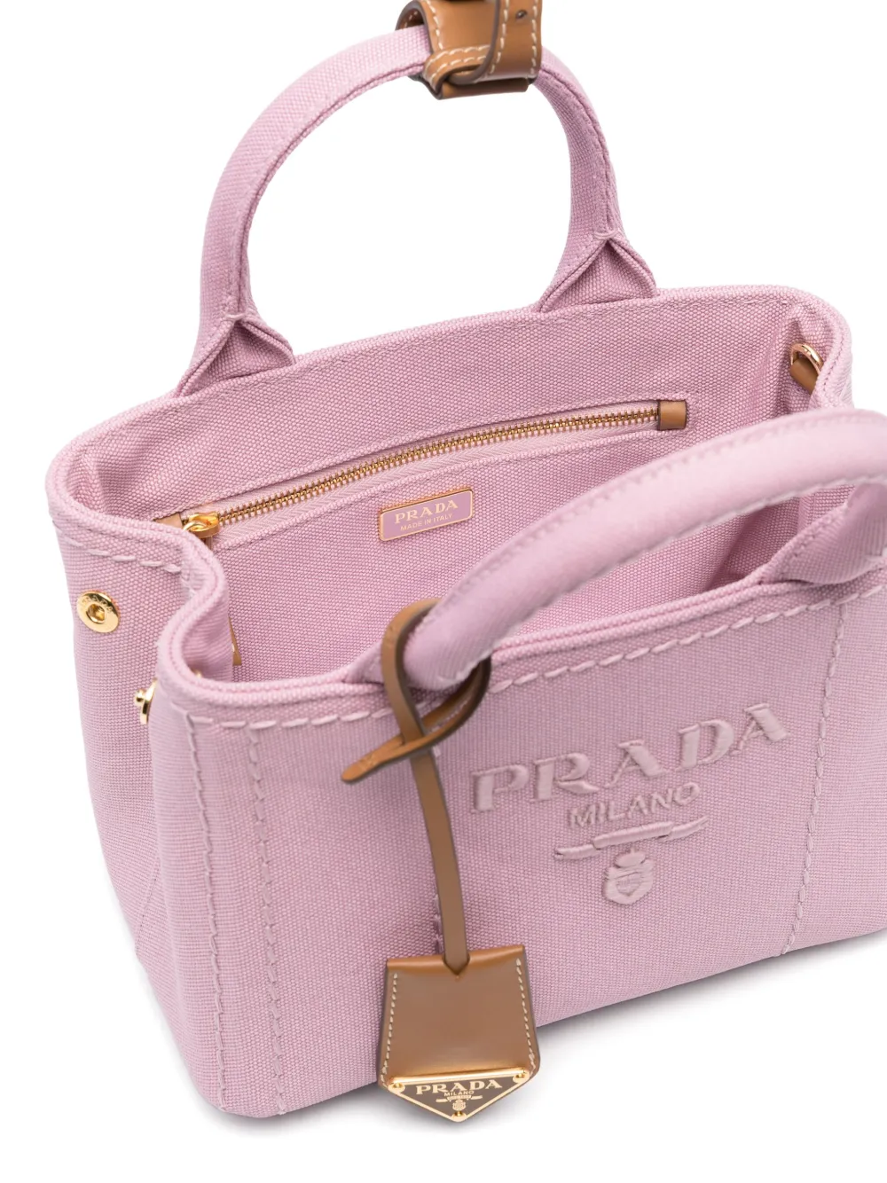 Prada Shopper met geborduurd logo Roze