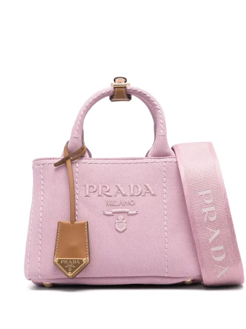 Prada logo-embroidered tote bag
