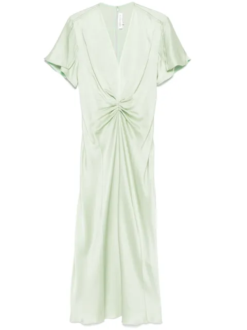 Victoria Beckham gathered-detail V-neck midi dress 1125WDR005159D - 0