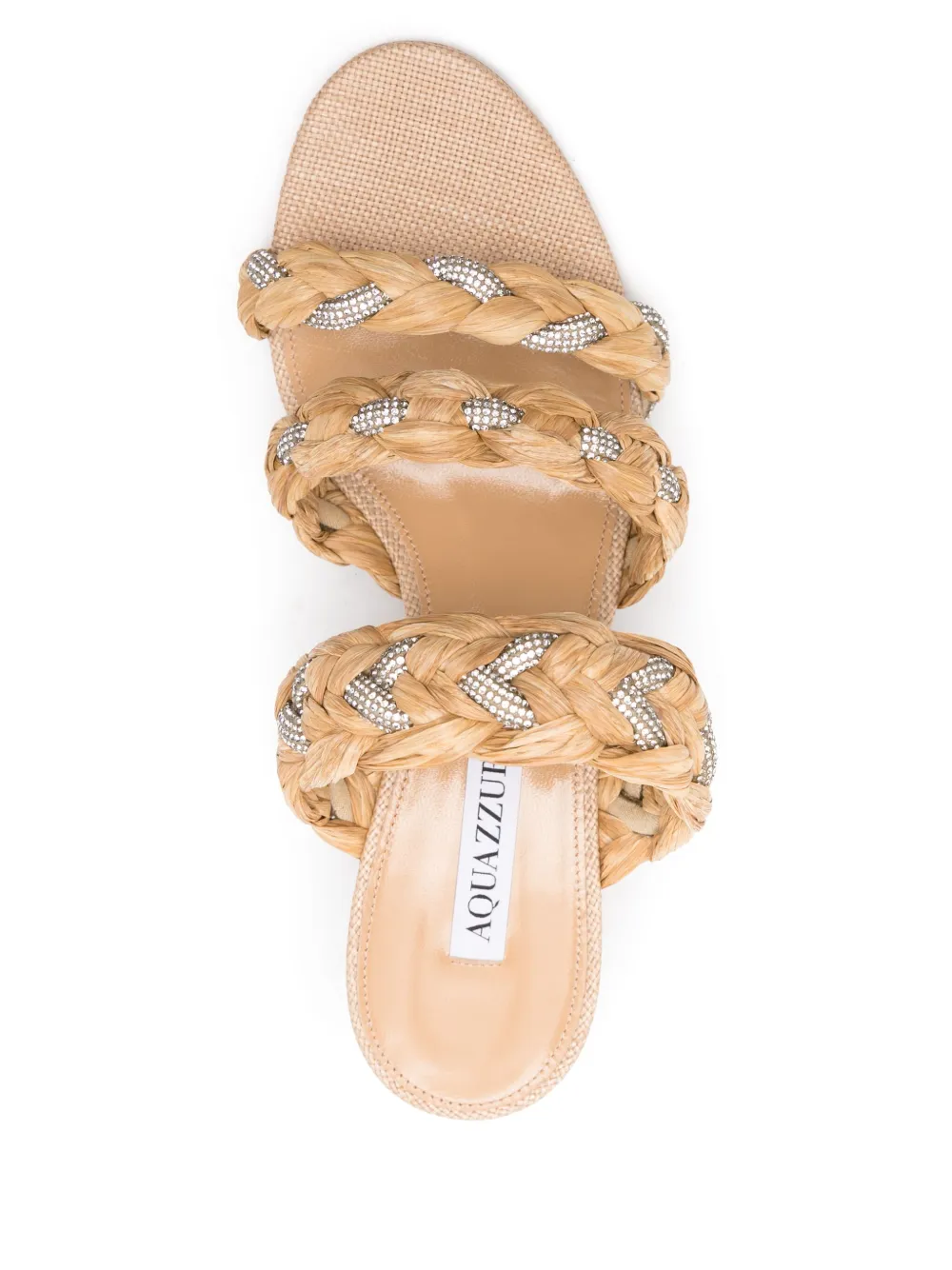 Aquazzura 50mm Costiera Crystal mules Neutrals