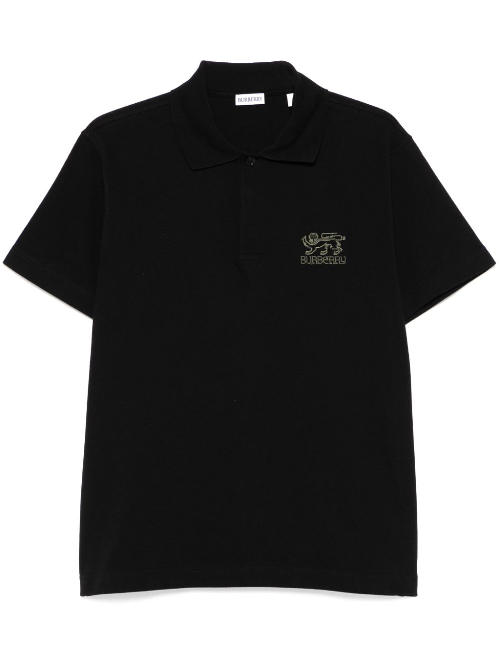 Burberry logo-embroidered polo shirt – Black