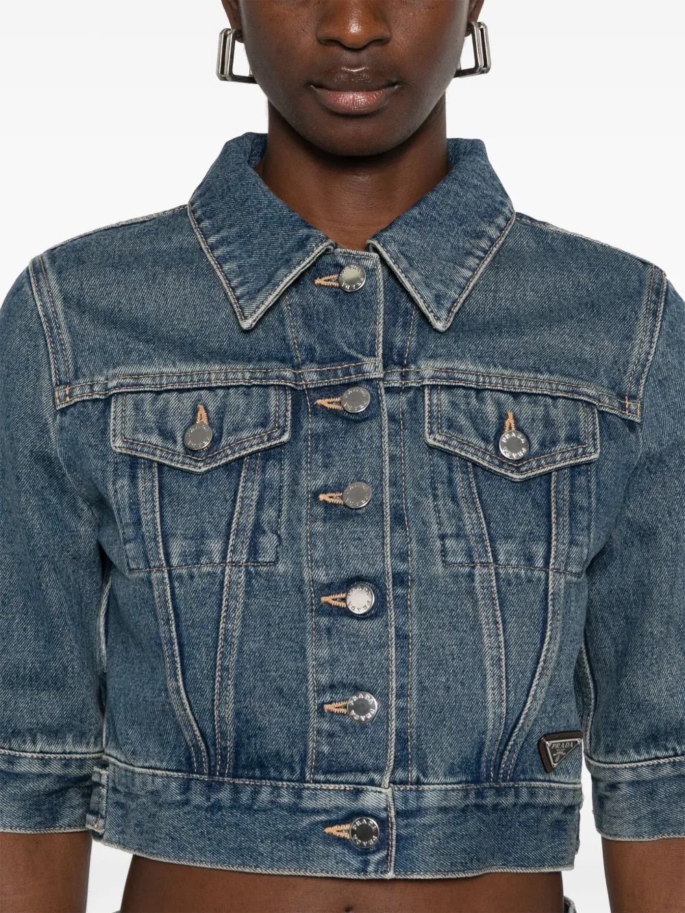 Prada Denim blouson Blauw
