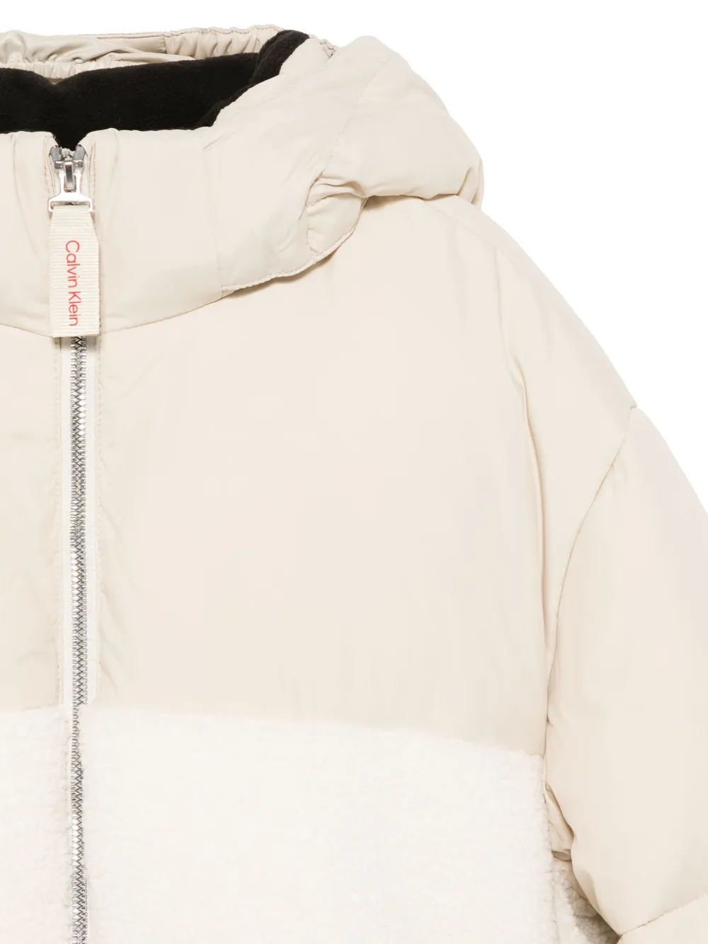 Calvin Klein Kids Teddy donsjack met gemixte print Beige
