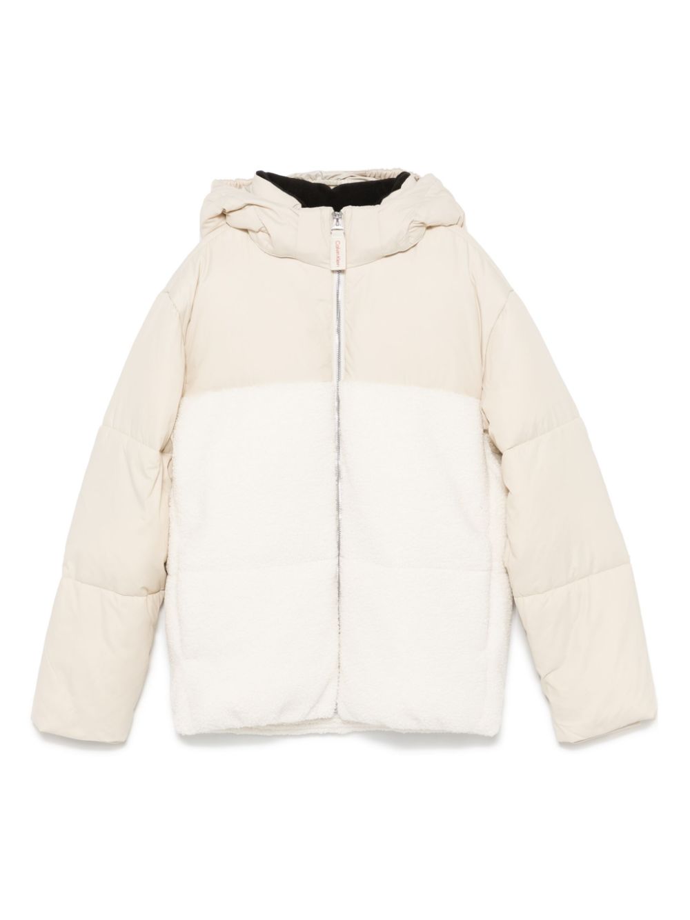 Calvin Klein Kids mix-media teddy puffer jacket - Neutrals