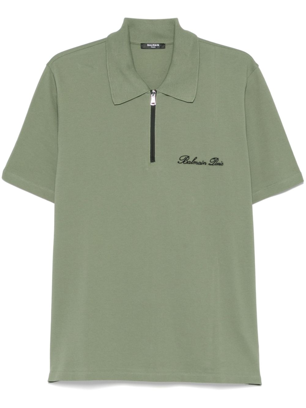 Balmain logo-embroidered polo shirt - Green