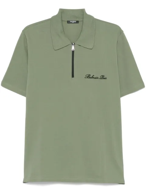 Balmain playera tipo polo con logo bordado
