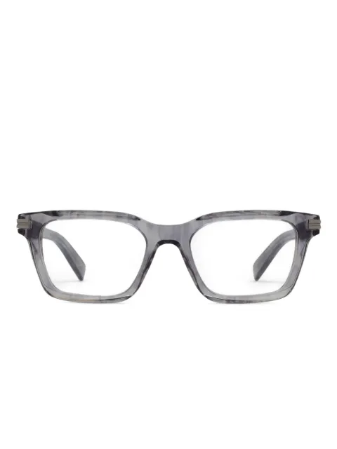 Zegna striped rectangle glasses