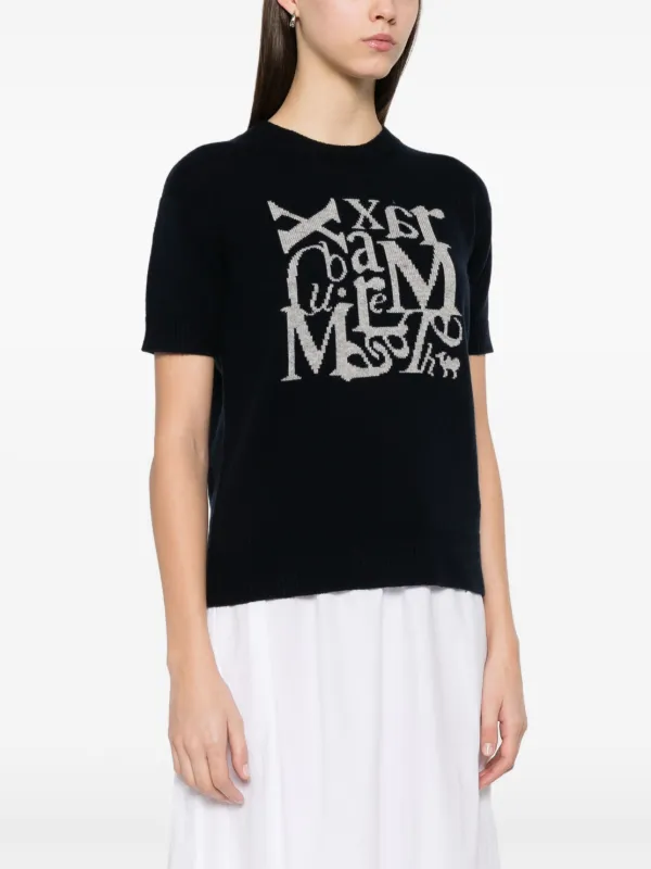 MAX MARA★W'S FELICIA LOGO S/S T-SHIRT - FELICIA 019 113683 Women's Felicia short-sleeved wool sweater | S MAX MARA | 24S