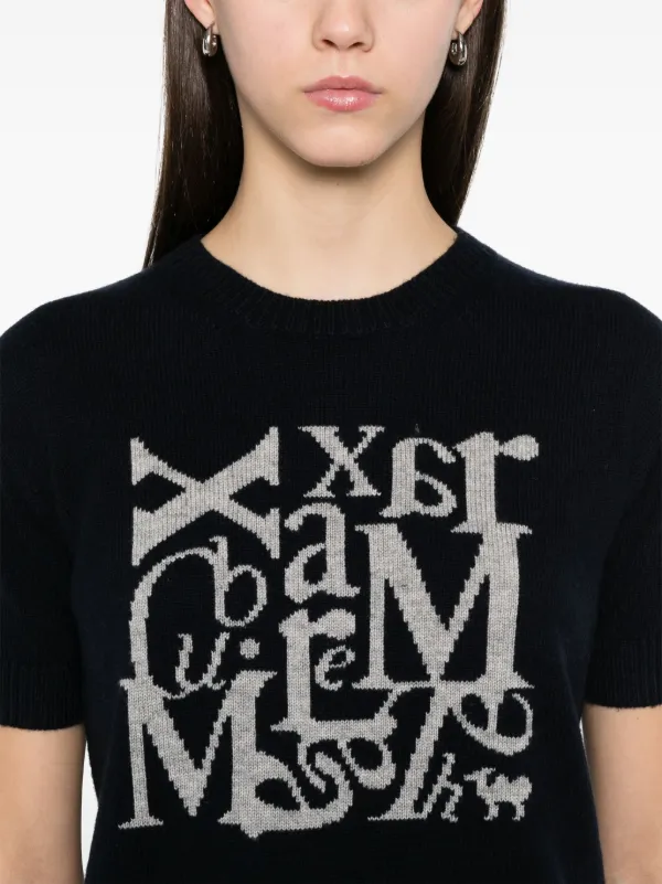 MAX MARA★W'S FELICIA LOGO S/S T-SHIRT - FELICIA 019 113683 Women's Felicia short-sleeved wool sweater | S MAX MARA | 24S