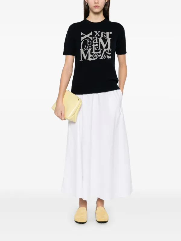 MAX MARA★W'S FELICIA LOGO S/S T-SHIRT - FELICIA 019 113683 Women's Felicia short-sleeved wool sweater | S MAX MARA | 24S