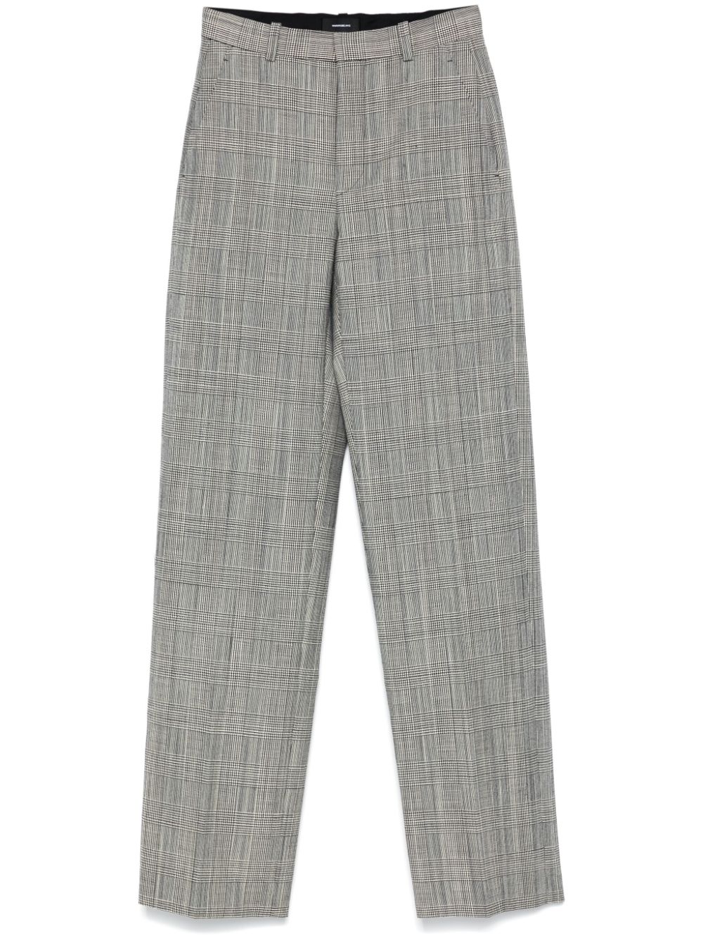 Prince of Wales-pattern straight trousers