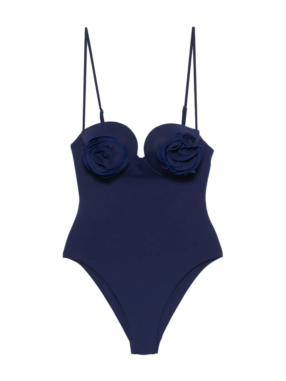 Magda Butrym Badpak met bloemenpatch Blauw