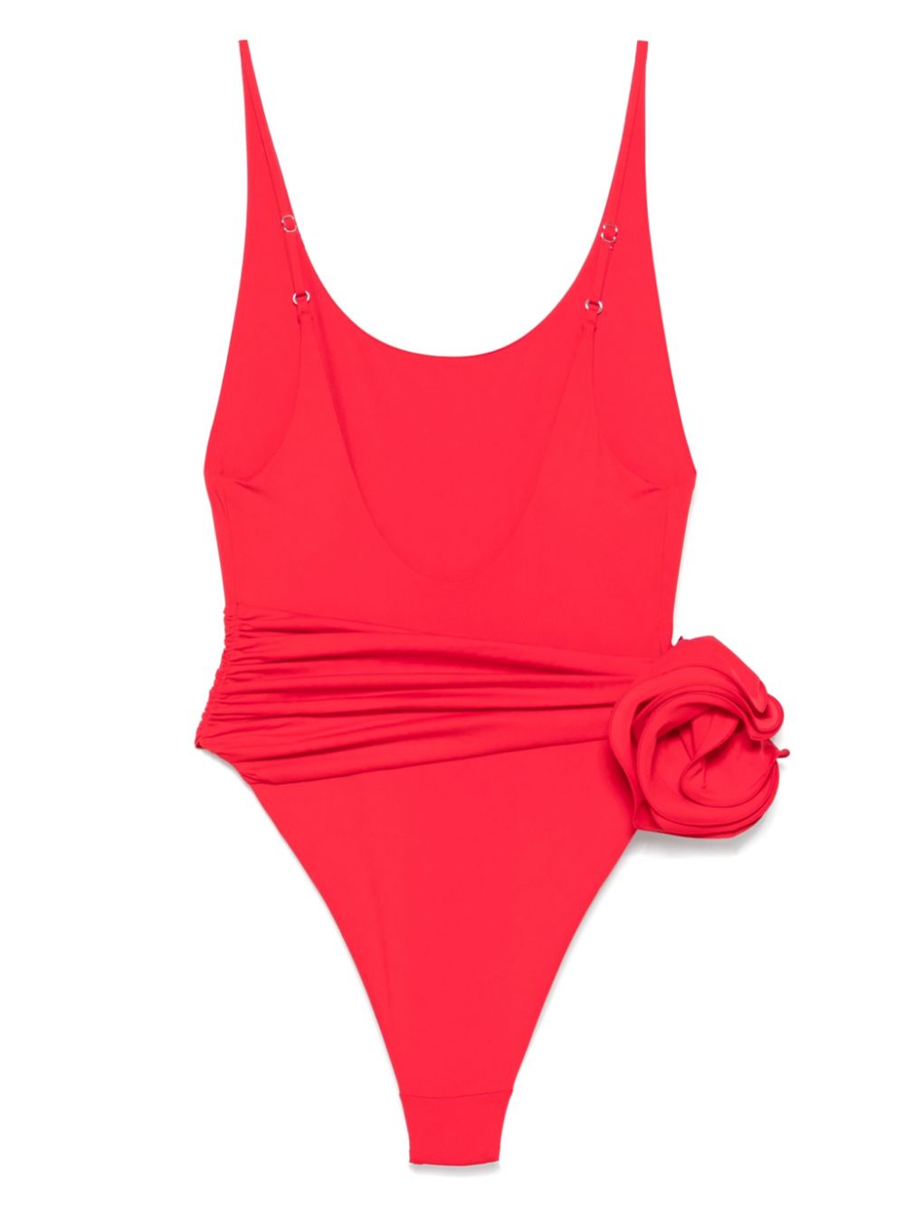 Magda Butrym floral-appliqué swimsuit - Rood