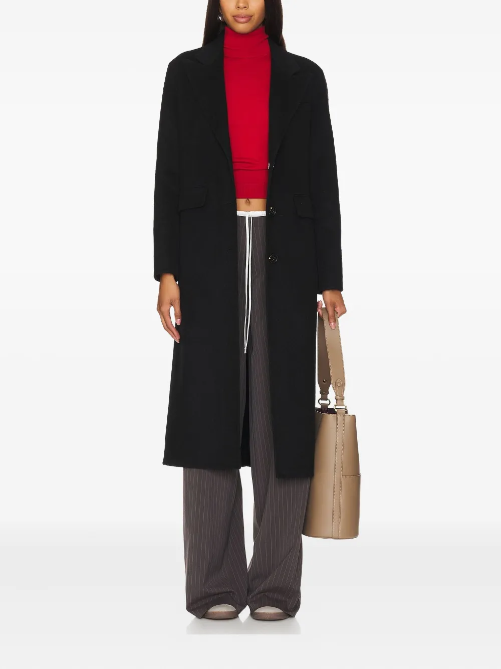 Rails Peak-lapel Single-breasted Coat In Black