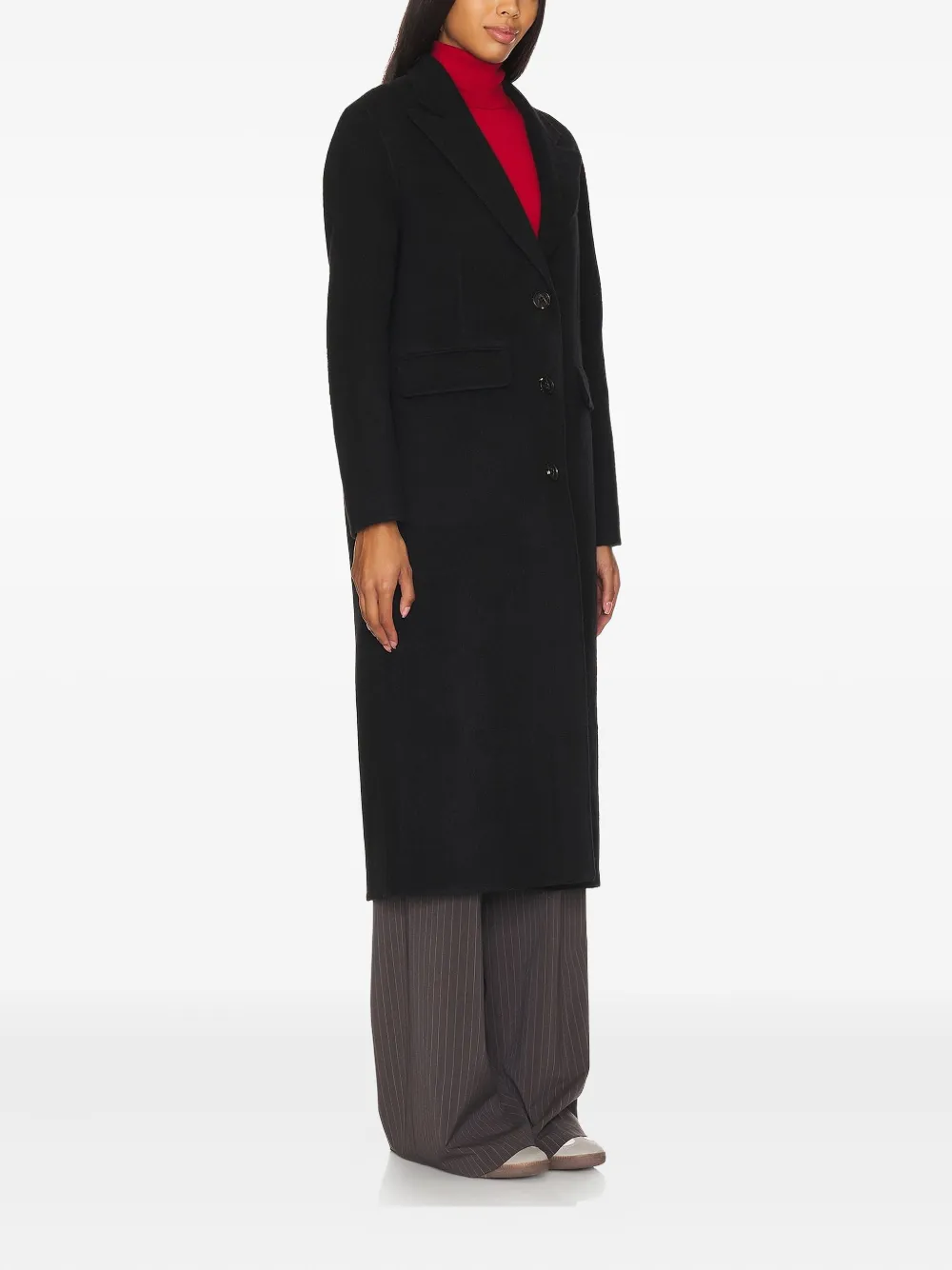 Rails Peak-lapel Single-breasted Coat In Black