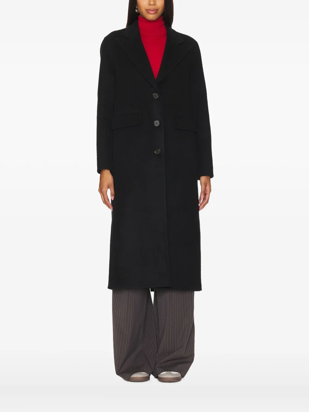 Rails peak-lapel single-breasted coat | Black | Image 1