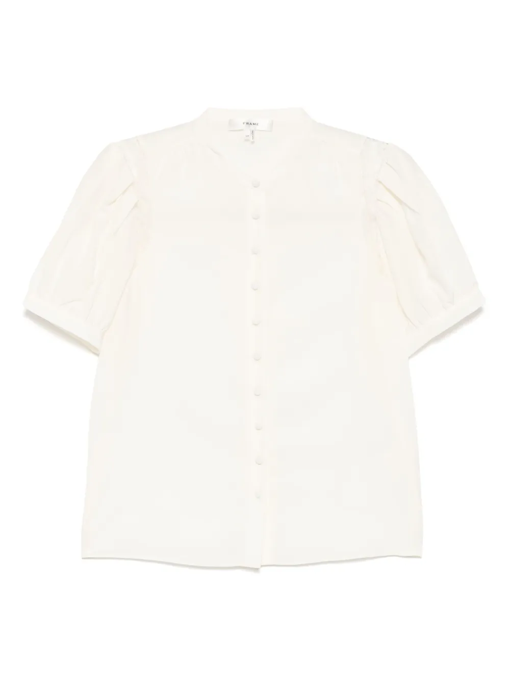 FRAME Bluse aus Seide mit Spitzenschultern | Nude | Image 1